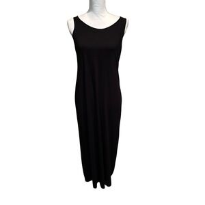 EILEEN FISHER VISCOSE SPANDEX BLACK STRETCHY SLEEVELESS maxi DRESS Size‎ Small